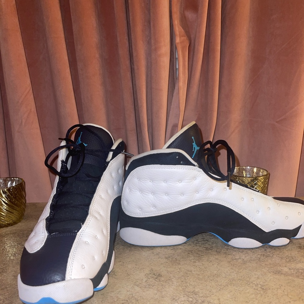 White and Blue Sneakers with light blue accents
